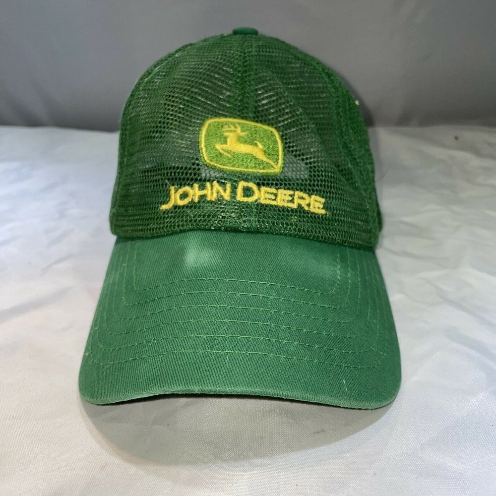 John Deere Patch Hat All Mesh Green Cap Snapback Trucker Hat USA K Products